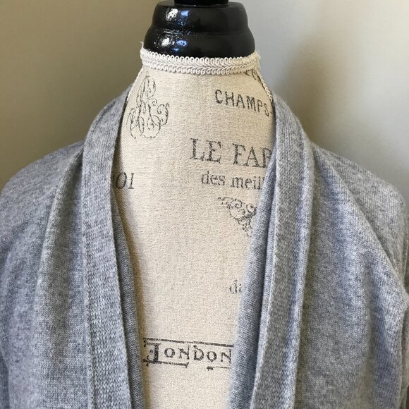 Eileen Fisher Cashmere Cardigan Sweater Womens XXS Gray Open Front Pockets Knit - Picture 4 of 12